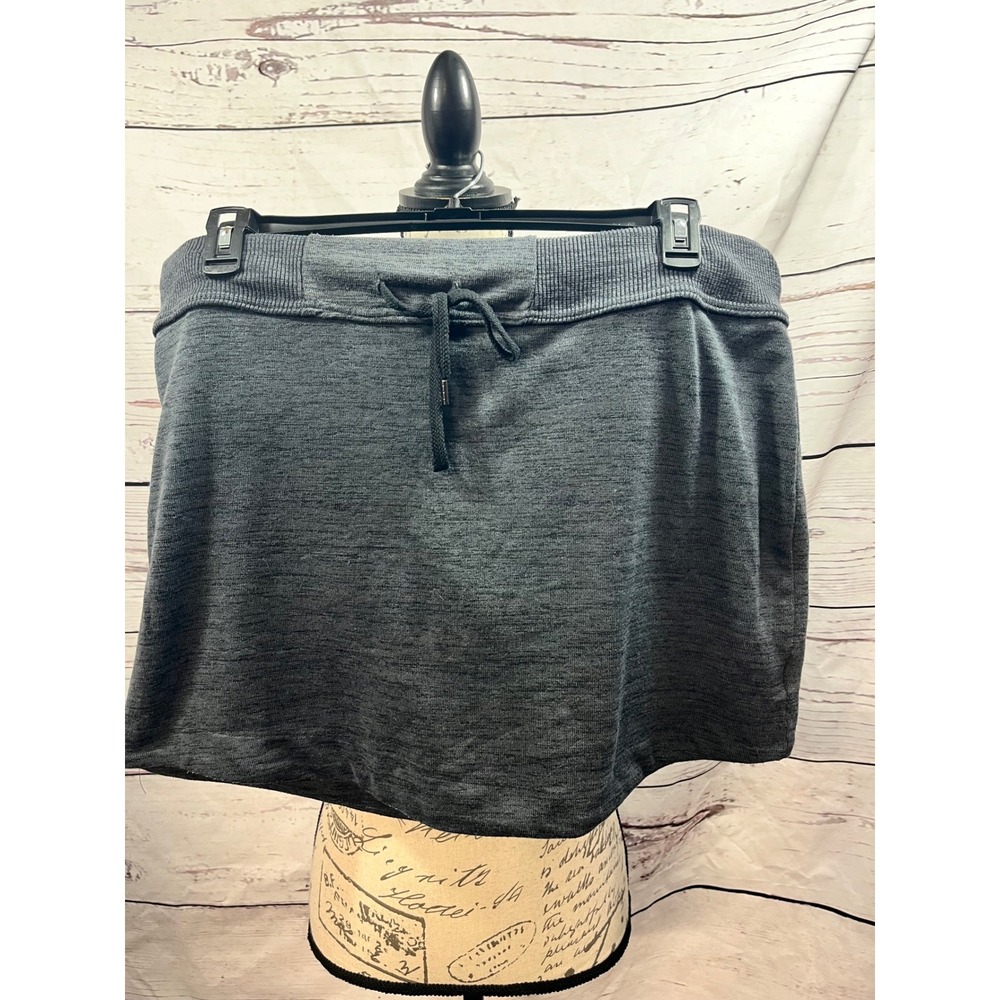 Z by Zobha‎ Womens Charcoal Gray Space Dye Athletic Skort XXL Drawstring Waist